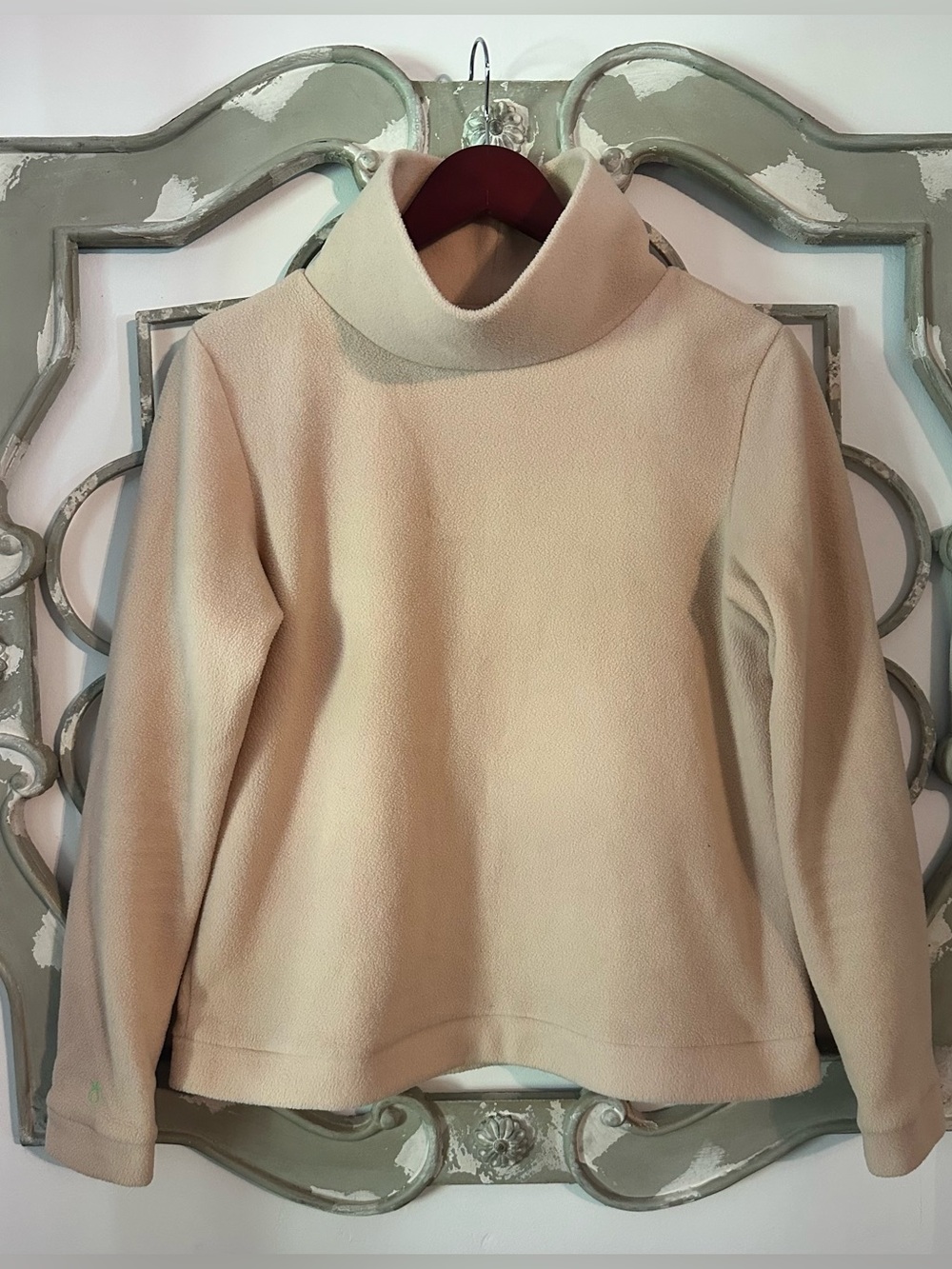 Dudley Stephens Park Slope Turtleneck Sweater Natural Blush Vello Fleece Size M